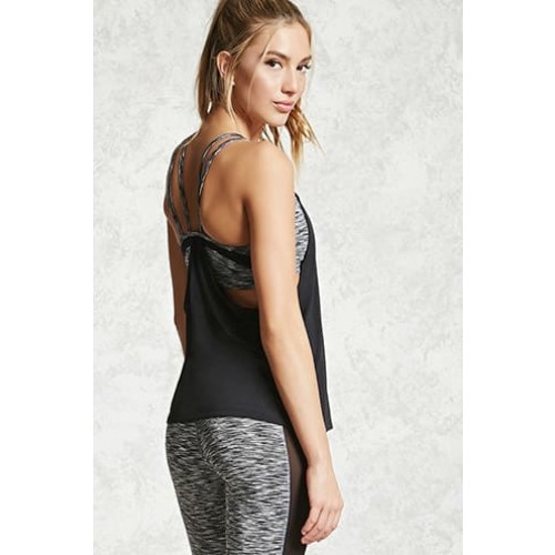 Forever 21 Active Twofer Marled Knit Top