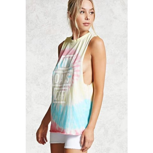 Forever 21 Active No Days Off Tie-Dye Top