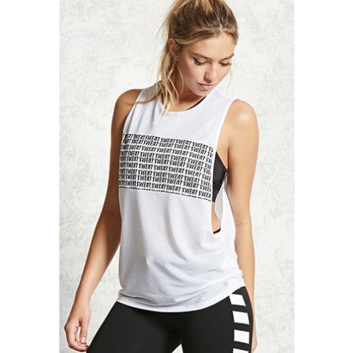 Forever 21 Active Mesh Graphic Tank Top