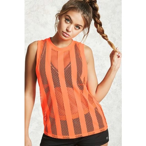 Forever 21 Active Stripe Mesh Tank Top