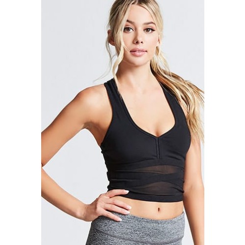 Forever 21 Active Twofer Mesh Sports Bra Top