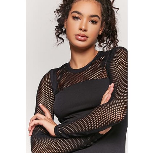Forever 21 Active Mesh Sleeve Top