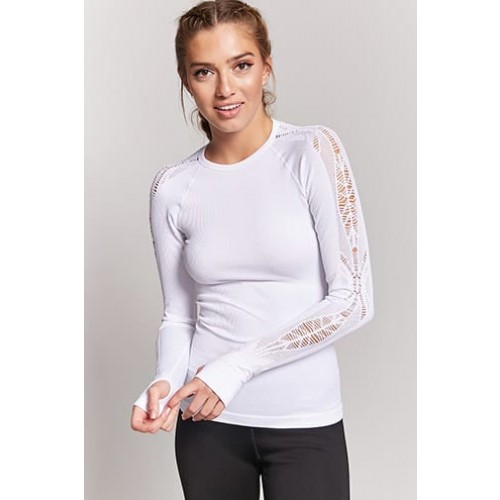 Forever 21 Active Ribbed Open-Knit Top