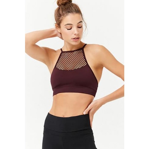 Forever 21 Low Impact - Fishnet-Insert Sports Bra