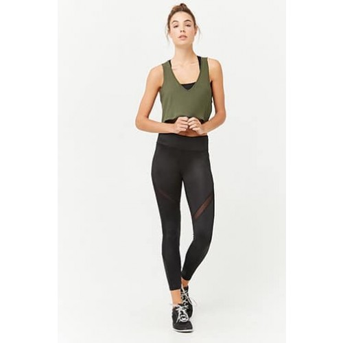 Forever 21 Active Mesh Panel Leggings